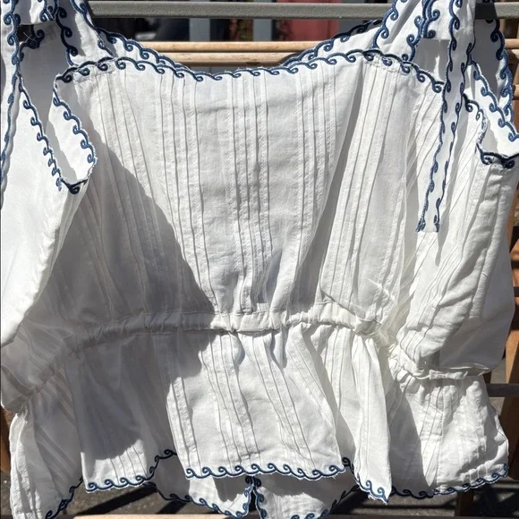 Hunter Bell Paisley embroidered cross stitch top NWT XL - Picture 3 of 3